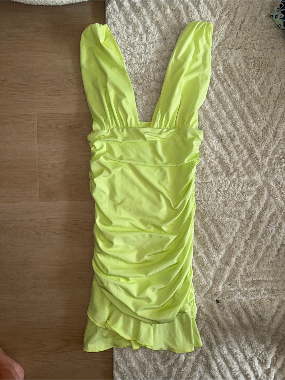 Princess Polly Neon Lime Ruched Bodycon Dress